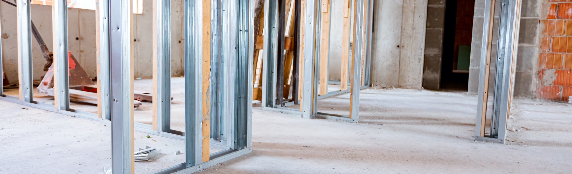 Metal framing of a home in progress